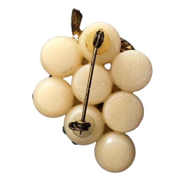 Austria Forbidden Fruit Acrylic Green Crystal Grape Cluster Brooch Pin - Picture 3 of 10